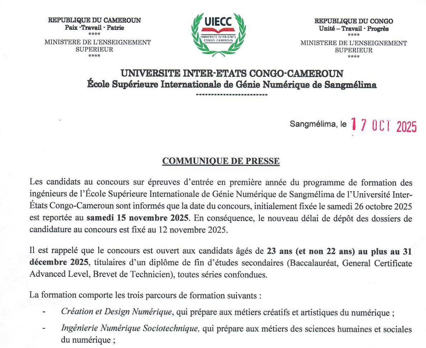 Communiqué Document Preview